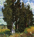 cypresses with two women