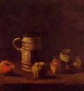 still life with beer mug and fruit