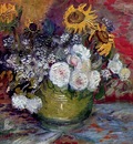 Still Life with Roses and Sunflowers