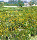 wheat field at auvers with white house