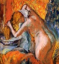 After the Bath Woman Drying Her Hair circa 1903 Private collection Drawing pastel