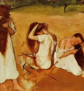 women combing their hair