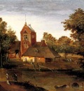 Grimmer Abel A Moated Tower With Farmhouses