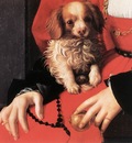 Bronzino Portrait of a Lady with a Puppy detail