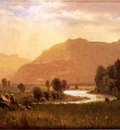 Bierstadt Albert Figures in a Hudson River Landscape