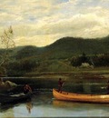 Bierstadt Albert Men in Two Canoes