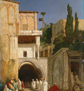 Descamps Before a Mosque Cairo c1868