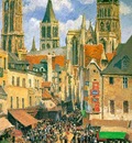 pissarro the old market at rouen