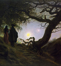 Man and woman contemplating the moon CDF