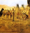 Russell Charles Marion Cowboy Bargaining for an Indian Girl