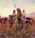 russell charles marion four mounted indians charles marion russell circa