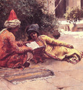 Two Arabs Reading in a Courtyard