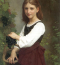 Bouguereau Elizabeth Jane Gardner Young Girl Holding a Basket of Grapes