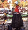 Hitchcock George Woman Along Canal aka A Young Dutch Girl