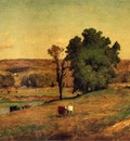 Inness George Landscape with Figure