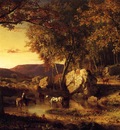 Inness George Summer Days Cattle Drinking Late Summer Early Autumn