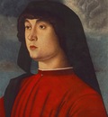Portrait of a young man in red EUR