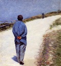 Caillebotte Gustave Man in a Smock aka Father Magloire on the Road between Saint Clair and Etretat