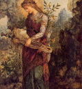 moreau thracian girl carrying the head of orpheus