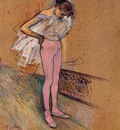 Toulouse Lautrec Henri de Dancer Adjusting Her Tights