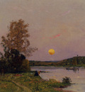 Delpy Hippolyte Camille Lavandiere Et Barques Soleil Couchant
