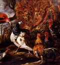 Fyt Jan A Peacock In A Landscape With Roosters Turkeys Ducks A Heron And A Parrot