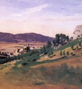 Corot Olevano the Town and the Rocks