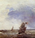 Jongkind Johan Berthold Ships at Sea