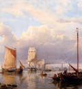 Koekkoek Hermanus Shipping On The Scheldt With Antwerp In The Background