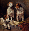 Emms John Three Hounds With A Terrier