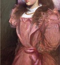 Alexander John White Young Girl in Rose aka Portrait of Eleanora Randolph Sears