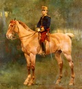 Cusachs Jose Cusachs y A Portrait Of Alfonso III On Horseback