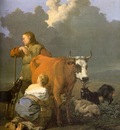 Woman Milking a Red Cow WGA