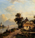 Kleijn Lodewijk Johannes A Summer Landscape With Figures Along A Waterway