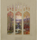tiffany design for autumn landscape window