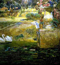 Tiffany Mosaic Fountain  Detail of swans