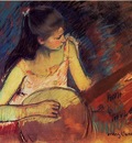 Cassatt Mary Girl with a Banjo