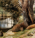 Foster Myles Birket Eel Pots On The banks Of A River