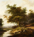 Morel Jan Evert A Shepherdess And Her Flock At Rest