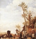 POTTER Paulus Peasant Family With Animals