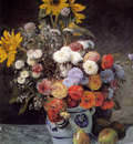 Renoir Auguste Mixed Flowers In An Earthenware Pot