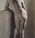 Proud hon Pierre Paul Standing Female Nude Seen from the Back