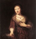 Rembrandt Portrait of Saskia with a Flower