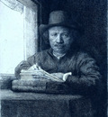 Rembrandt drawing at a window RJM