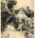 St Jerome Reading in an Italian Landscape SIL
