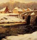 Thaulow Frits A Stone Bridge Over A Stream In Water
