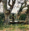 Robinson Theodore Italian Landscape with a Fountain