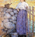 Weir Julian Alden Girl Standing by a Gate