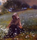 Homer Winslow Girl and Daisies