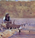 Homer Winslow Man in a Punt Fishing